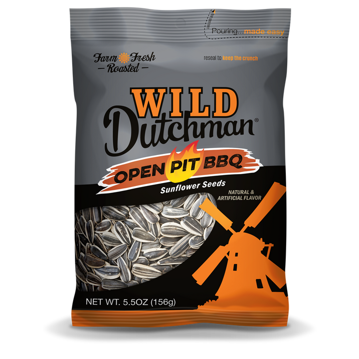 OPEN PIT BBQ FLAVORED SUNFLOWER SEEDS • 5.5 OZ/12 pack